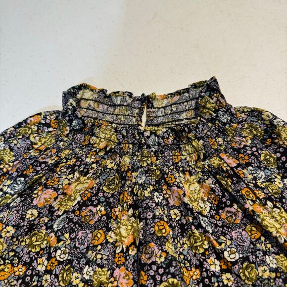 Target Cottage Core Floral Maxi Dress Size XS Blue Gold Prairie Feminine Modest - Picture 11 of 12